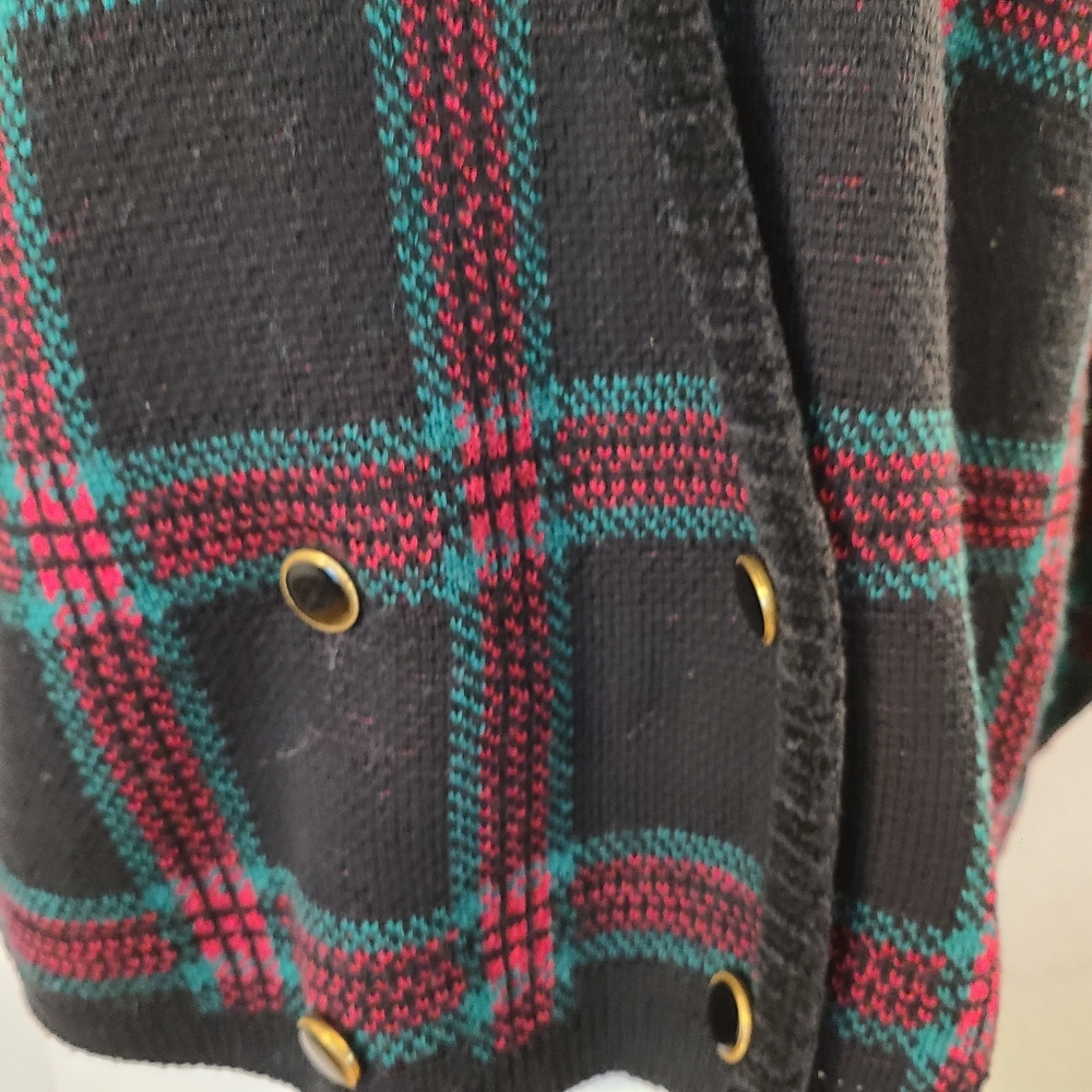 Pendleton Vintage Plaid Double Breasted Cardigan - image 3
